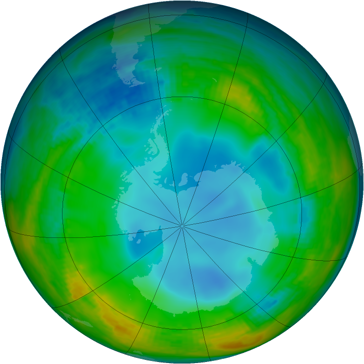 Antarctic ozone map for 04 June 1984